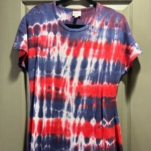 Lularoe Maria tie-dye dress. Patriotic Maria style dress